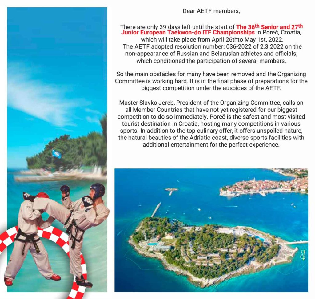 European Championship 2022 info - Arch Combat Academy Wembley Park Taekwon-Do Martial Arts