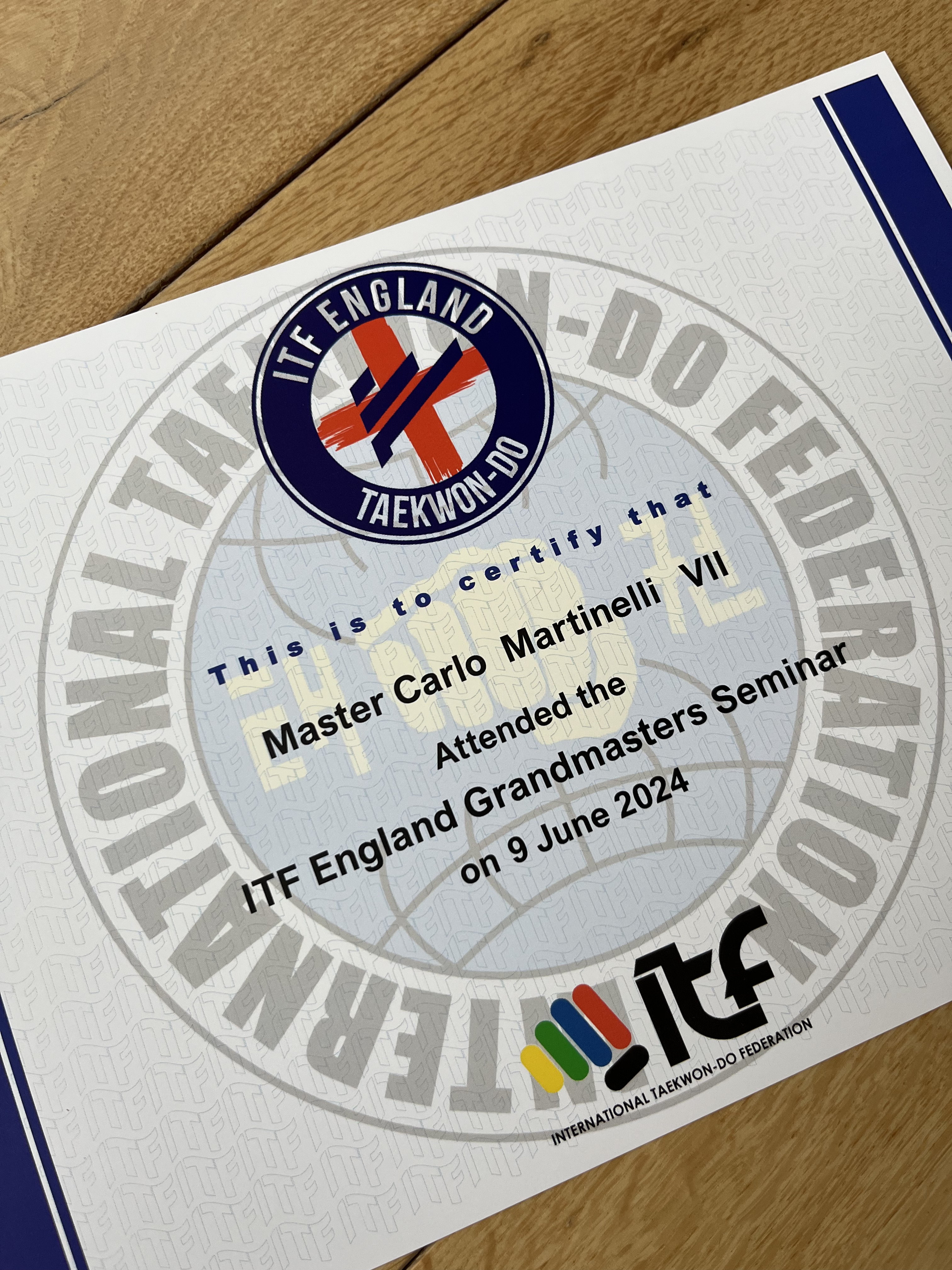 ITF England Grandmasters Seminar - Arch Combat Academy Wembley Park Taekwon-Do Martial Arts Carlo Martinelli